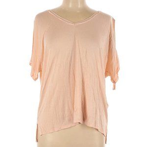 NWT ALLSAINTS Cami Pink 100% Viscose V-Neck Cold-Shoulder Kay Tee Size L